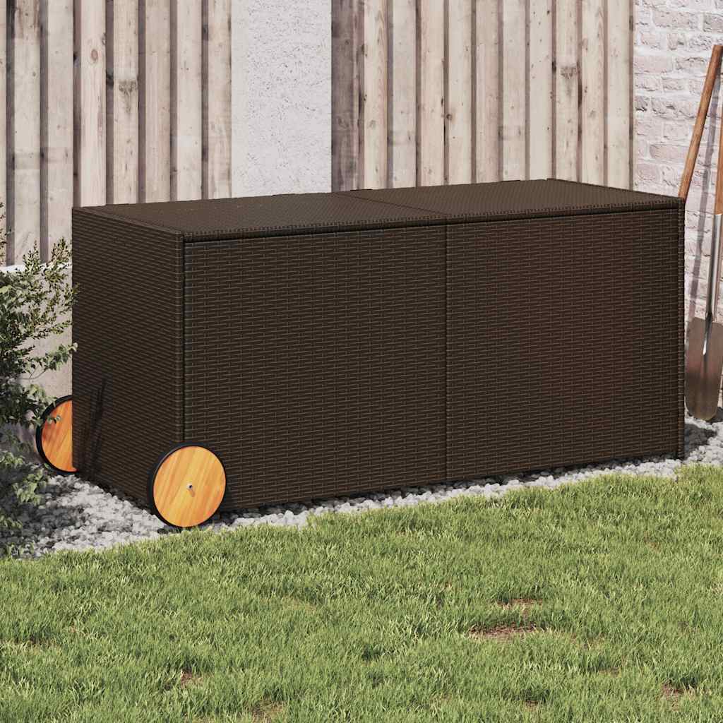 Gartentruhe Schwarz 283L Poly Rattan