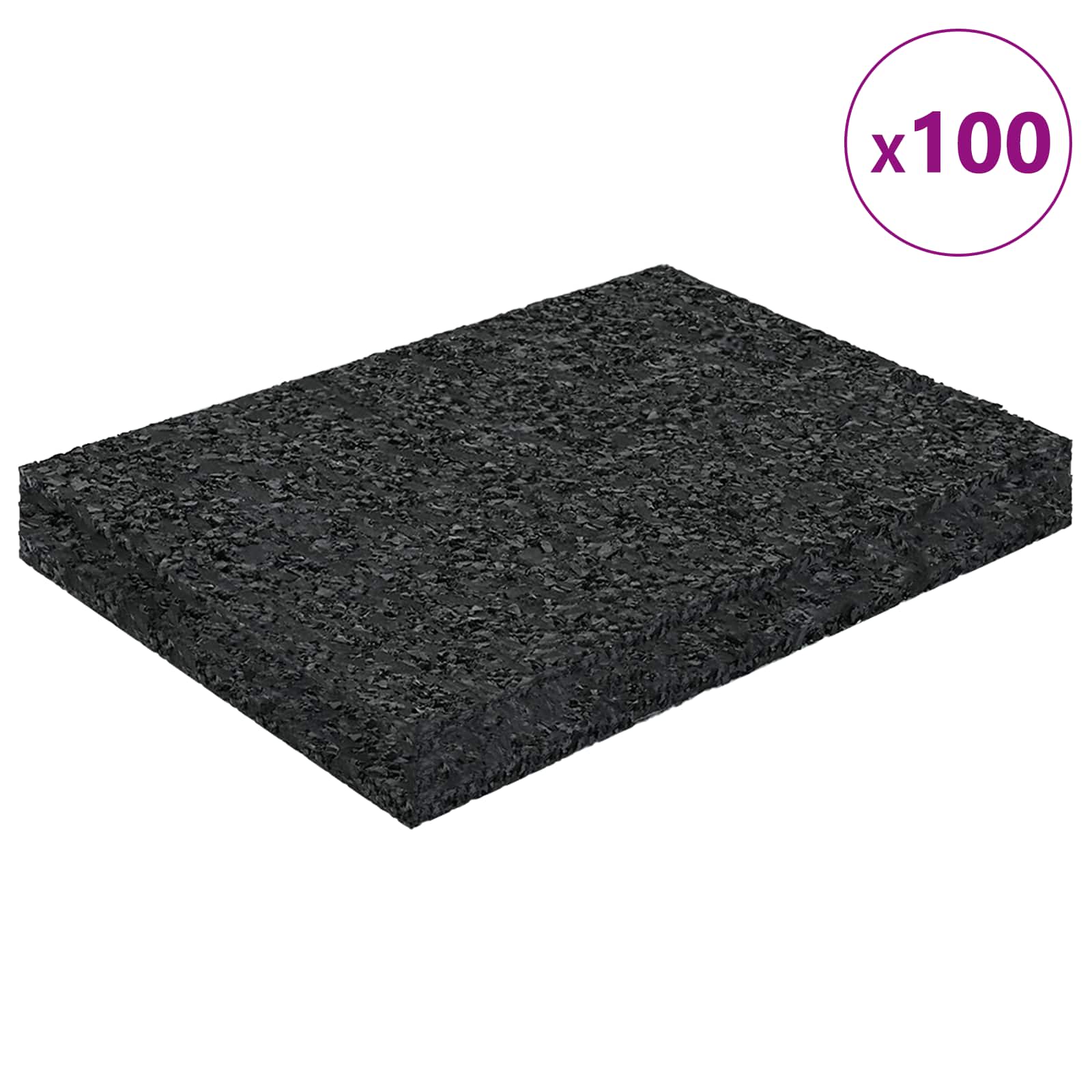 Gummigranulat-Patiopad Schwarz 6 x 9 x 0,3 cm Gummi