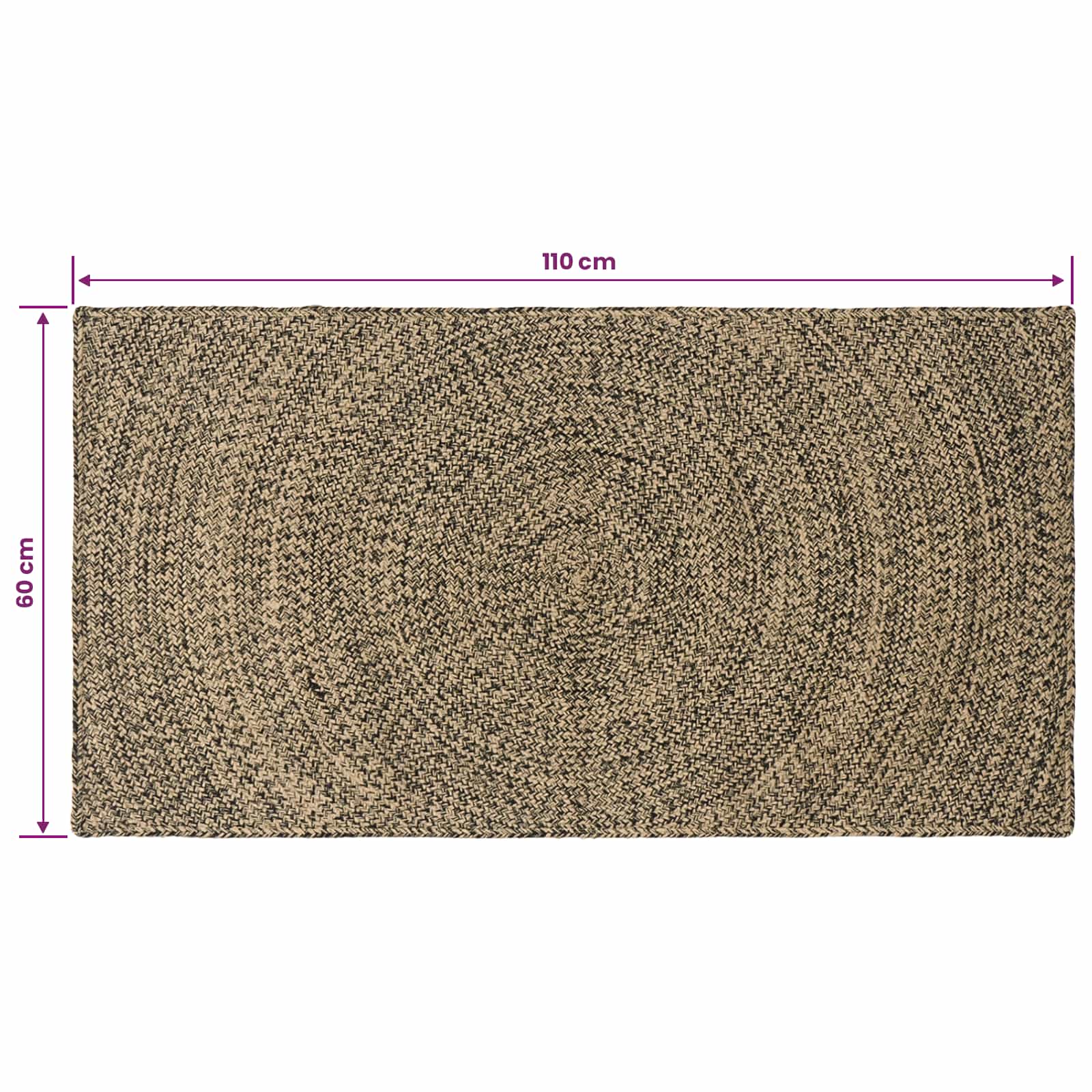 Bereichsteppiche Natürlich und Weiß 60 x 250 cm Jute