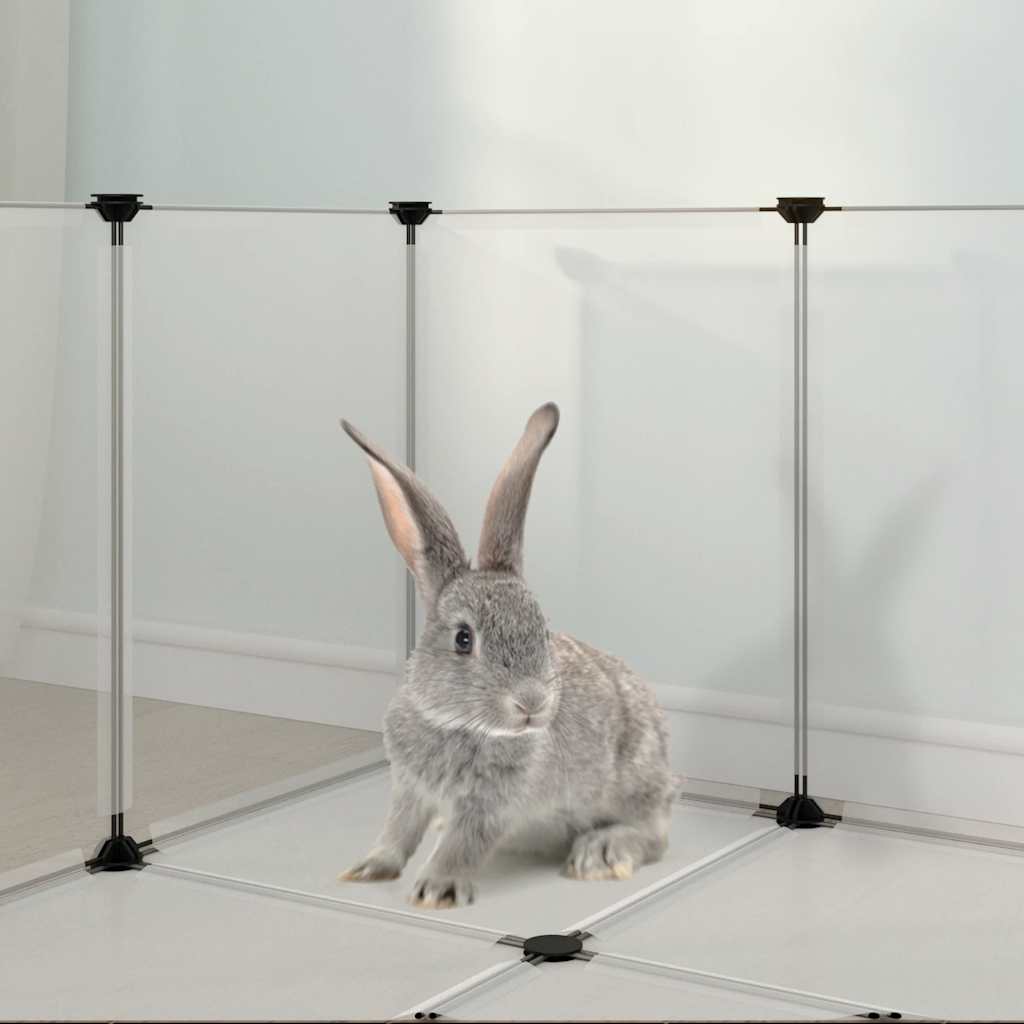 Kleintierkäfig Schwarz 144x74x46,5 cm PP und Stahl