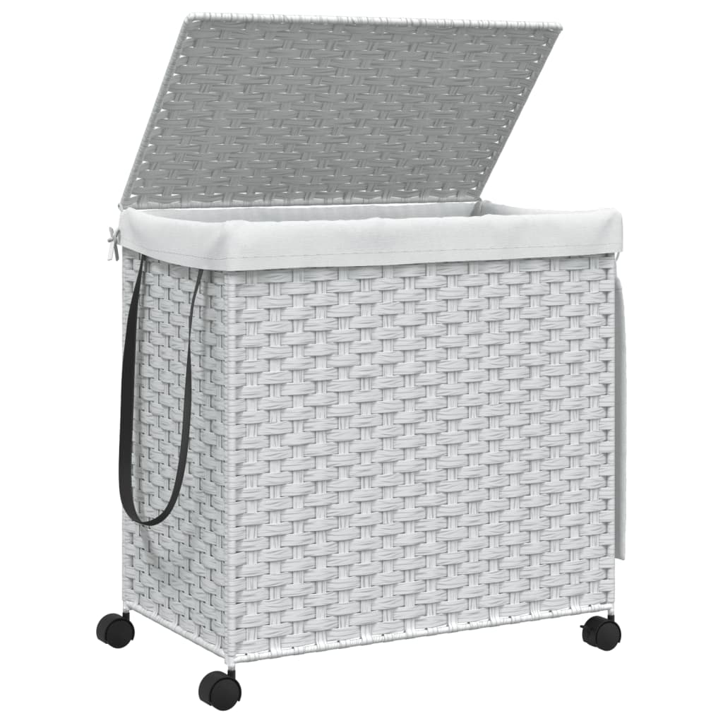 Wäschekorb mit Rollen 60x35x60,5 cm Rattan