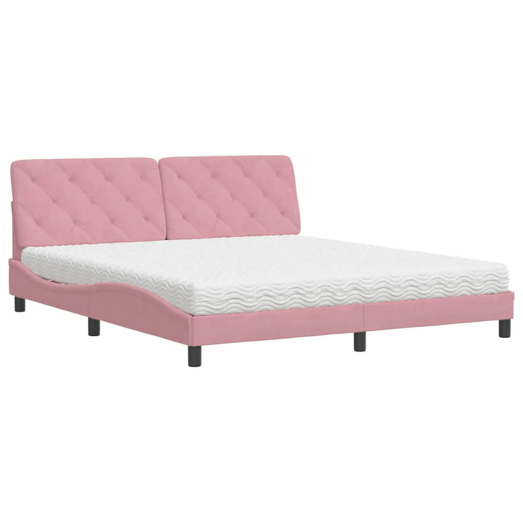 Bett mit Matratze Hellgrau 80x200 cm Samt