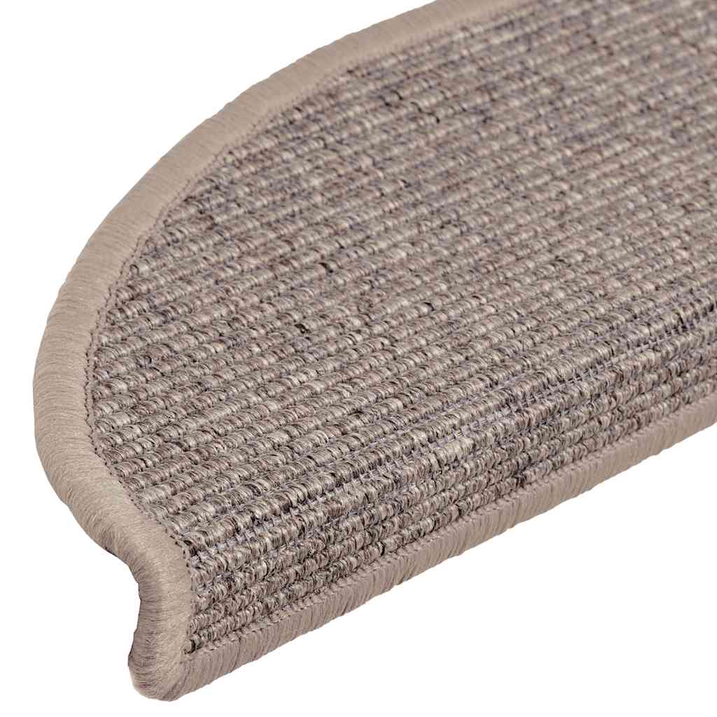 Stufenmatten 15 Stk. 56x17x3 cm Beige und Grau Halbrund