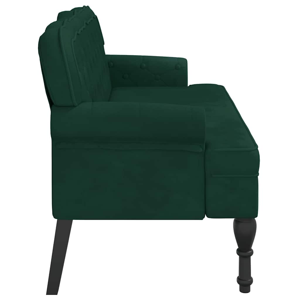 Sitzbank mit Rückenlehne Dunkelgrau 119,5x64,5x75 cm Samt