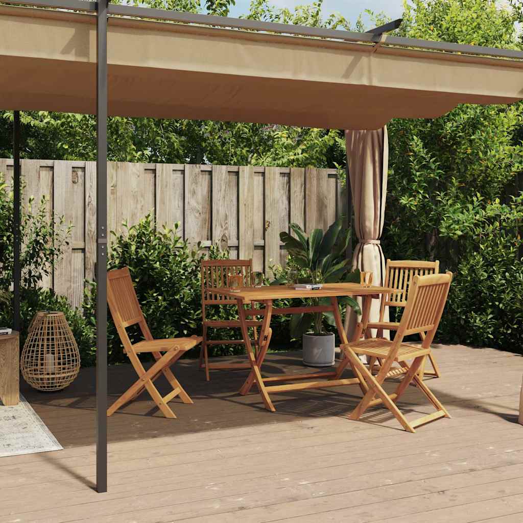 Pavillon mit Vorhängen 3x3 m Taupe Stahl