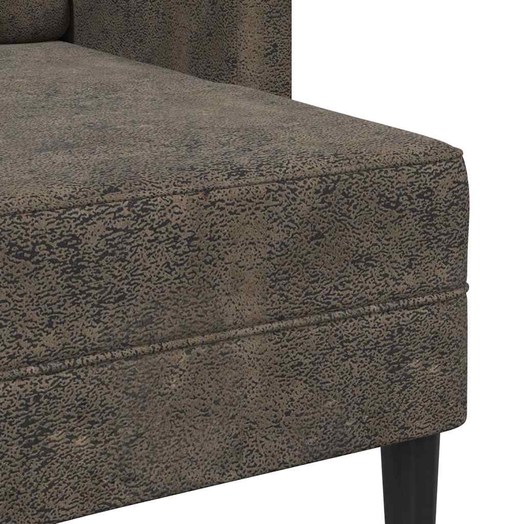 2-Sitzer-Sofa mit Chaiselongue L-Form Braun 125 cm Kunstleder