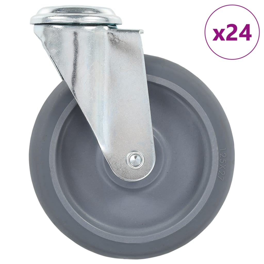8 Stk. Lenkrollen mit Bolzenloch 125 mm