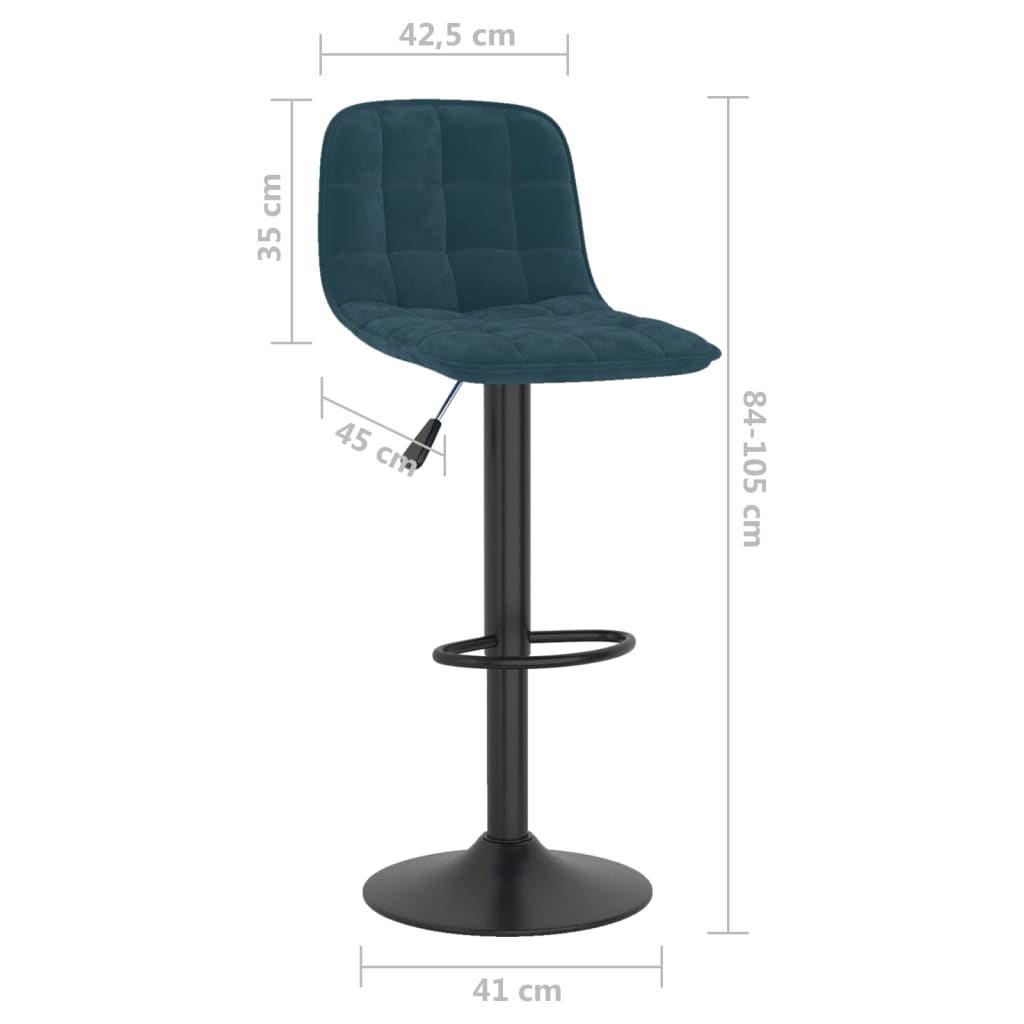 Barhocker 2 Stk. Hellgrün Samt