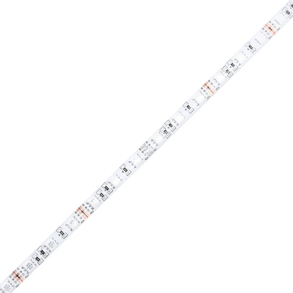 LED-Schreibtisch Weiß 130x130x91 cm Holzwerkstoff