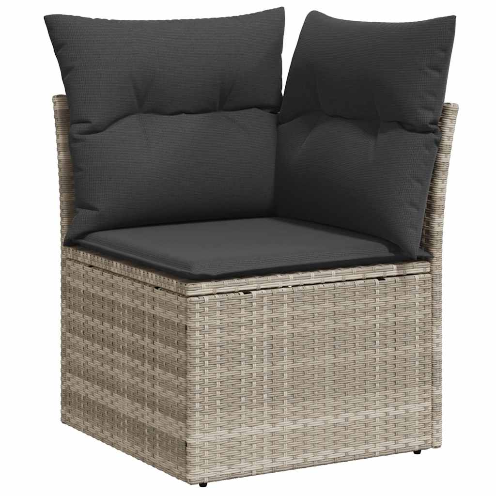 4-tlg. Garten-Sofagarnitur mit Kissen Schwarz Poly Rattan