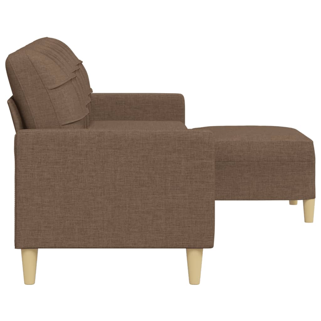 3-Sitzer-Sofa mit Hocker Taupe 180 cm Stoff