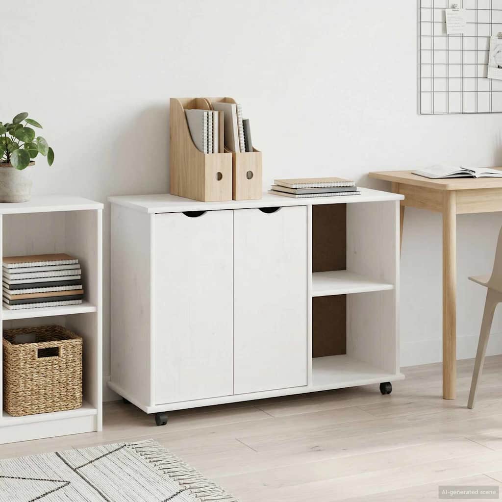 Rollschrank Honigbraun 100 x 39 x 65,5 cm Massivholz Kiefer