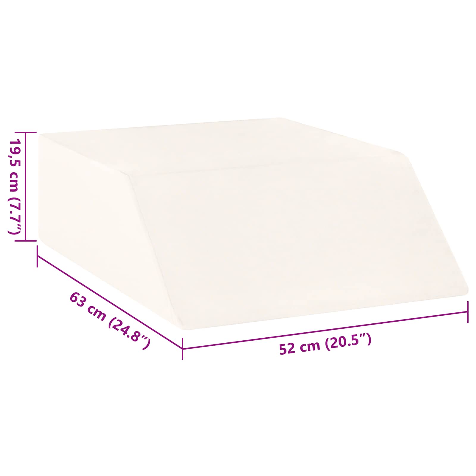 Beinkissen Uni Weiß 63 x 52 x 19,5 cm PU-Schaum