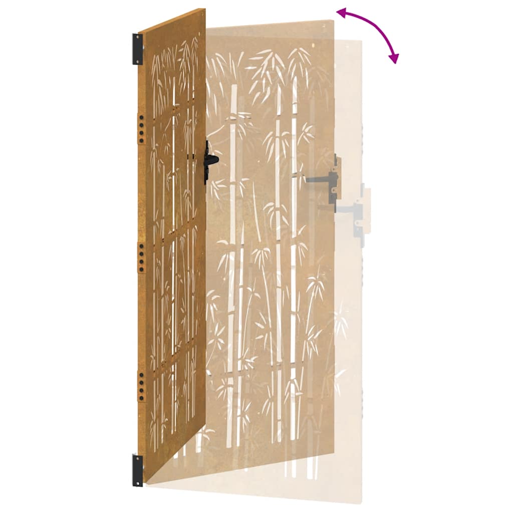 Gartentor 100x75 cm Cortenstahl Bambus-Design