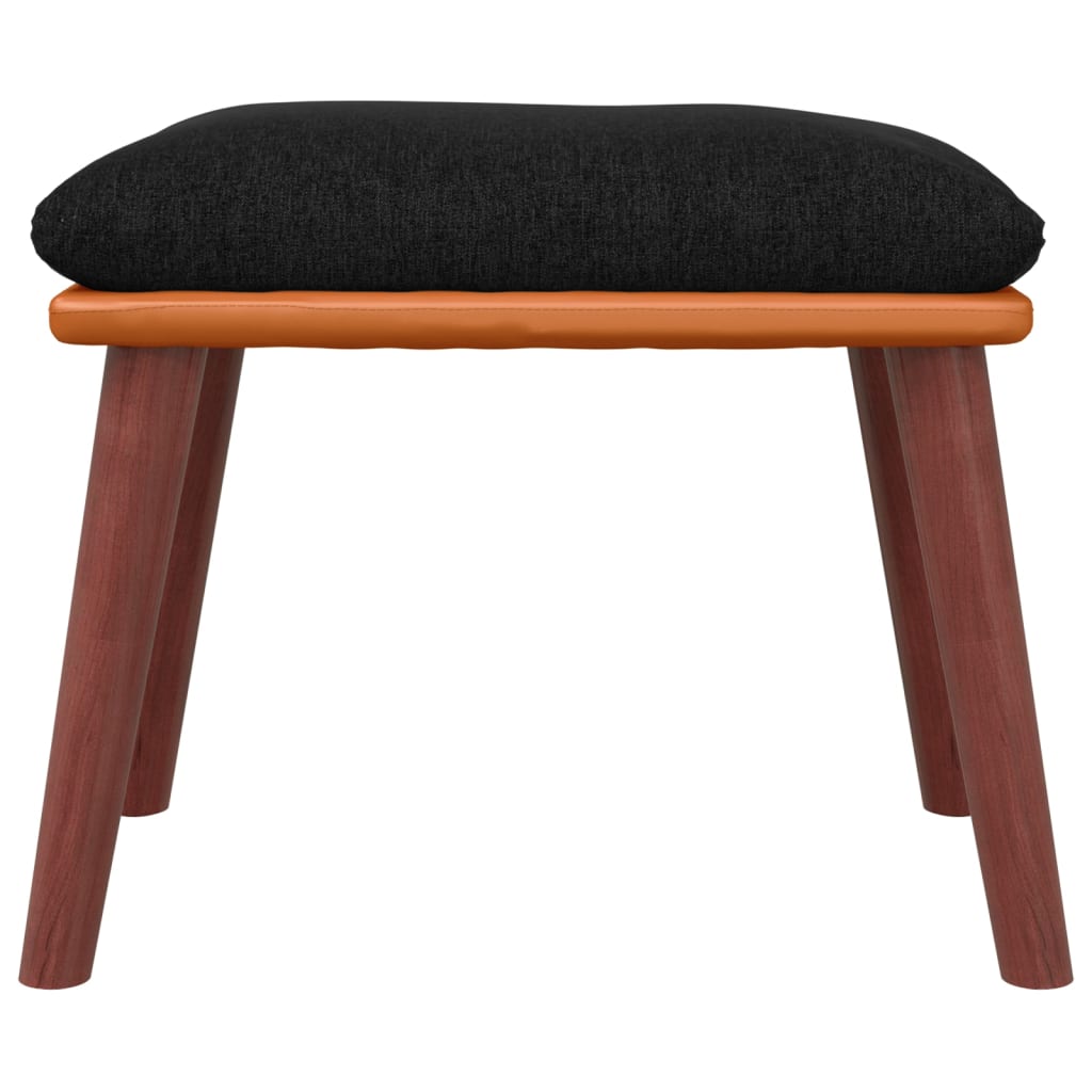 Fußhocker Hellgrau 45x29,5x35 cm Stoff und Kunstleder