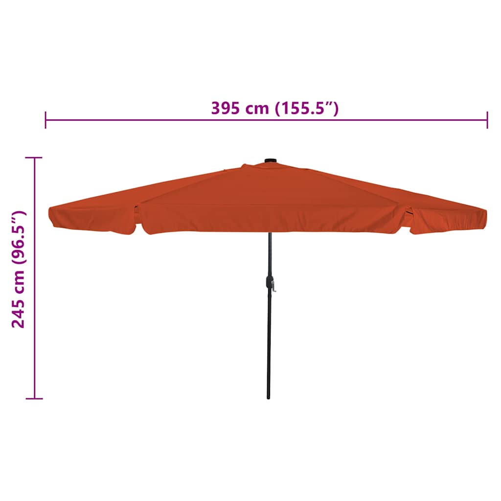 Garten-Sonnenschirm Sand und Anthrazit 395 x 395 x 245 cm
