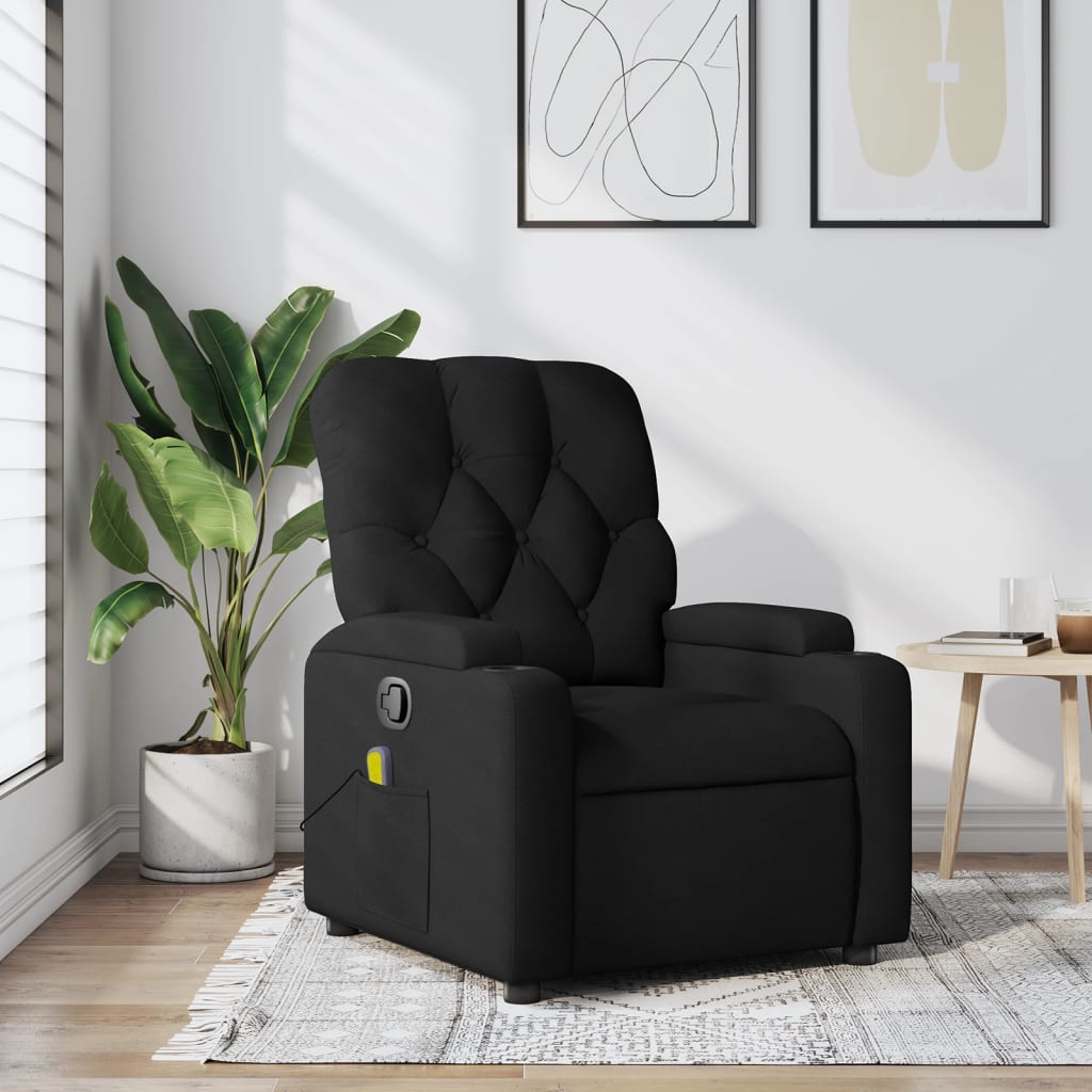 Massage-Relaxsessel, hellgrauer Stoff