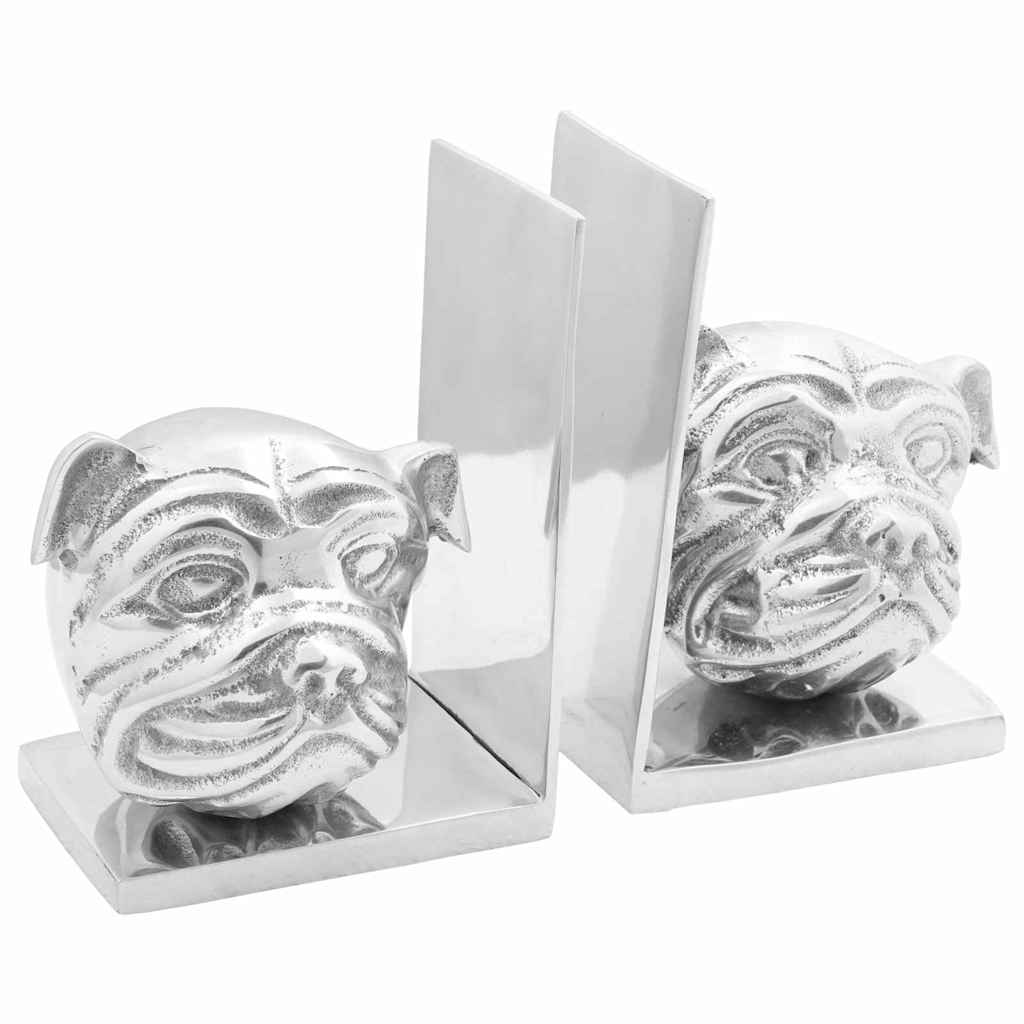 Buchstützen 2 pcs Silber 12 x 9 x 19 cm Aluminium