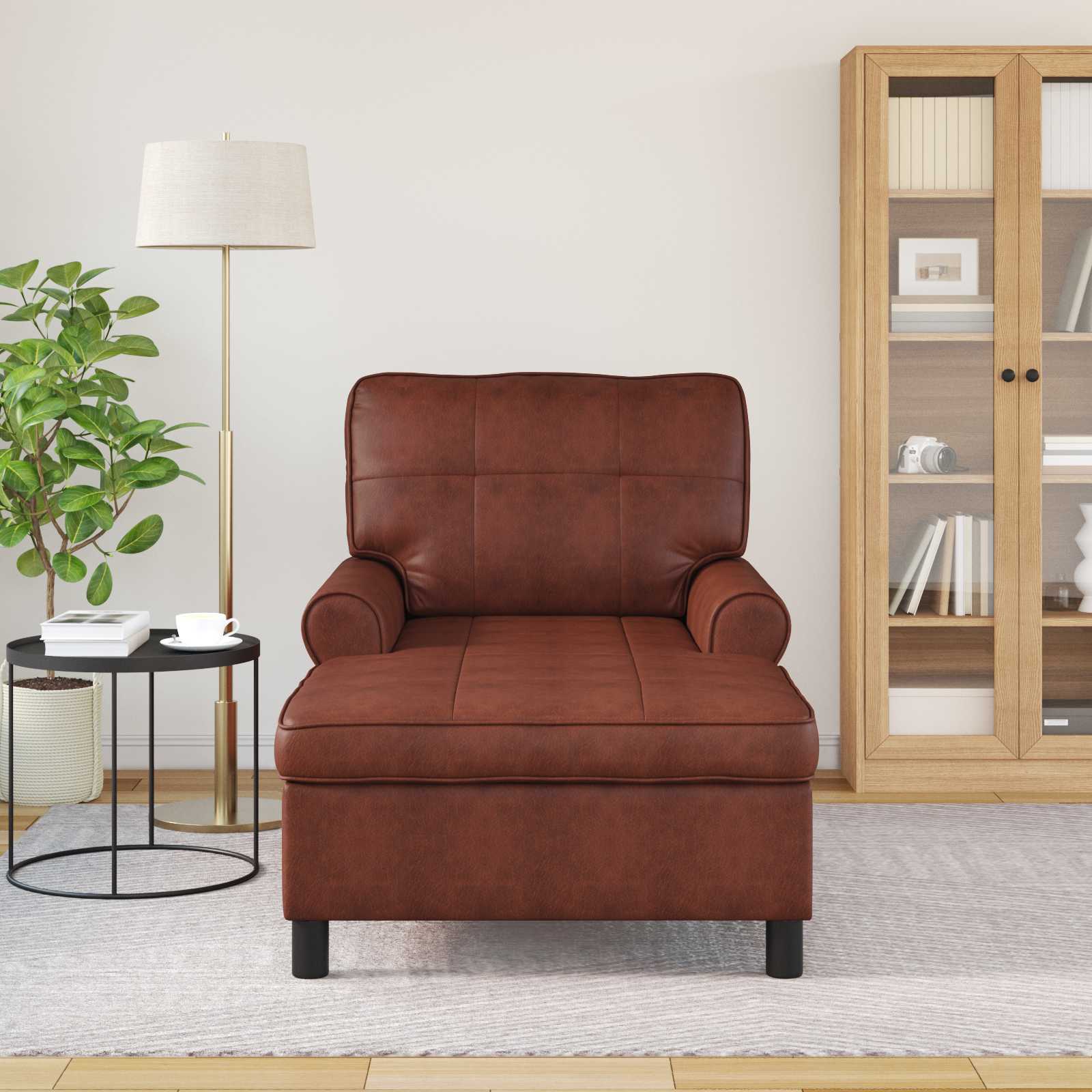 Lounge-Liege mit Kissen Schwarz 91 x 157 x 91 cm Kunstleder