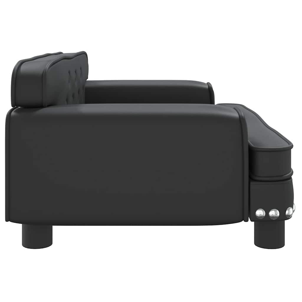 Kindersofa Schwarz 90x53x30 cm Kunstleder