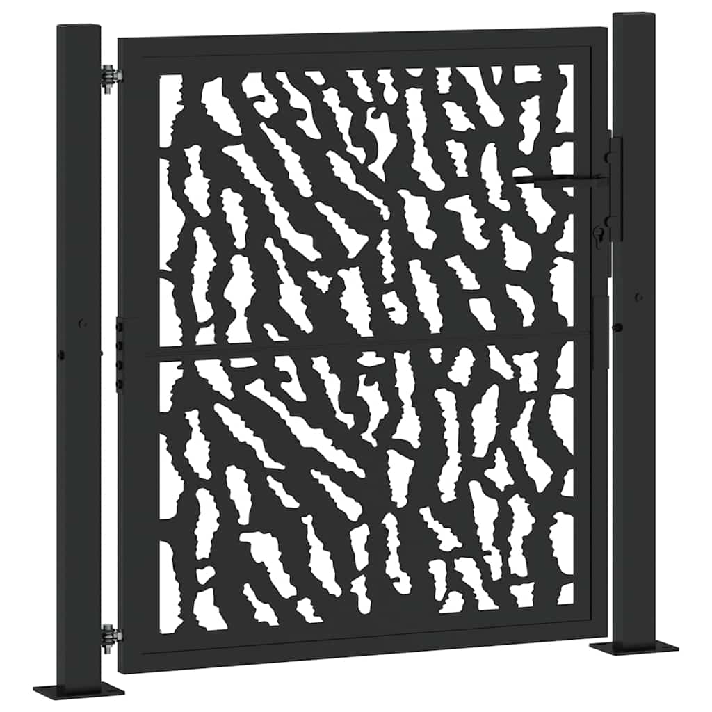 Gartentor Schwarz 100x100 cm Stahl Lichtdesign