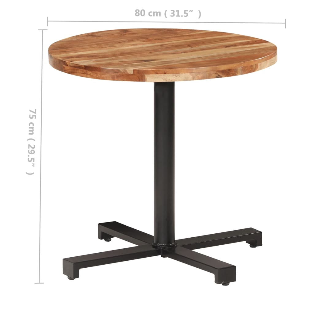 Bistrotisch Rund Ø60x75 cm Raues Mangoholz