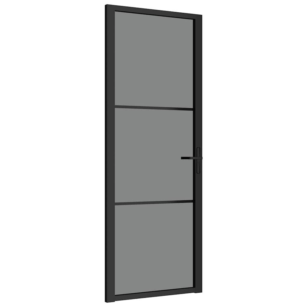 Innentür ESG Glas und Aluminium 76x201,5 cm Schwarz