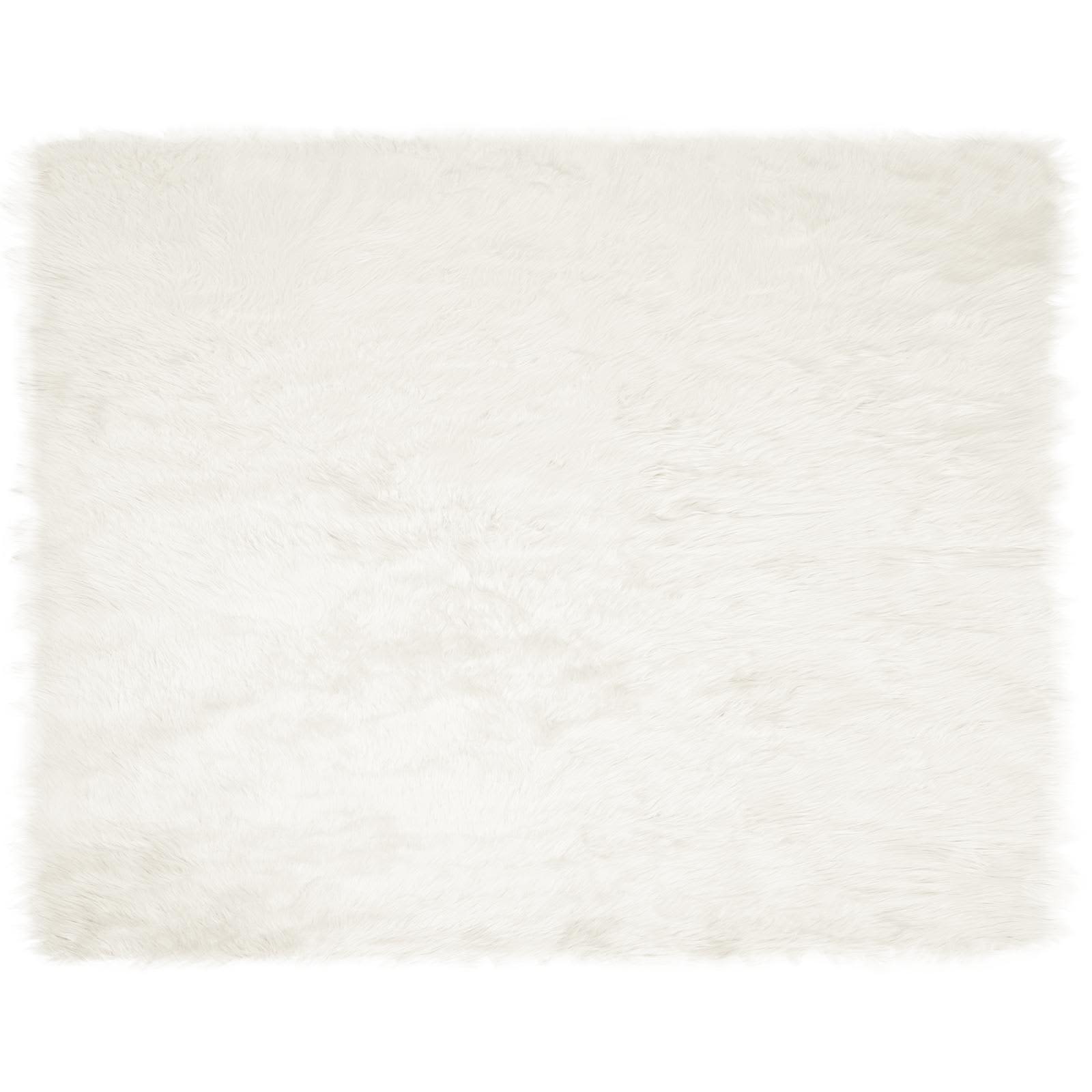 Teppich aus Kunstschaffell TAFALLA Weiß 60 x 110 cm Polyester