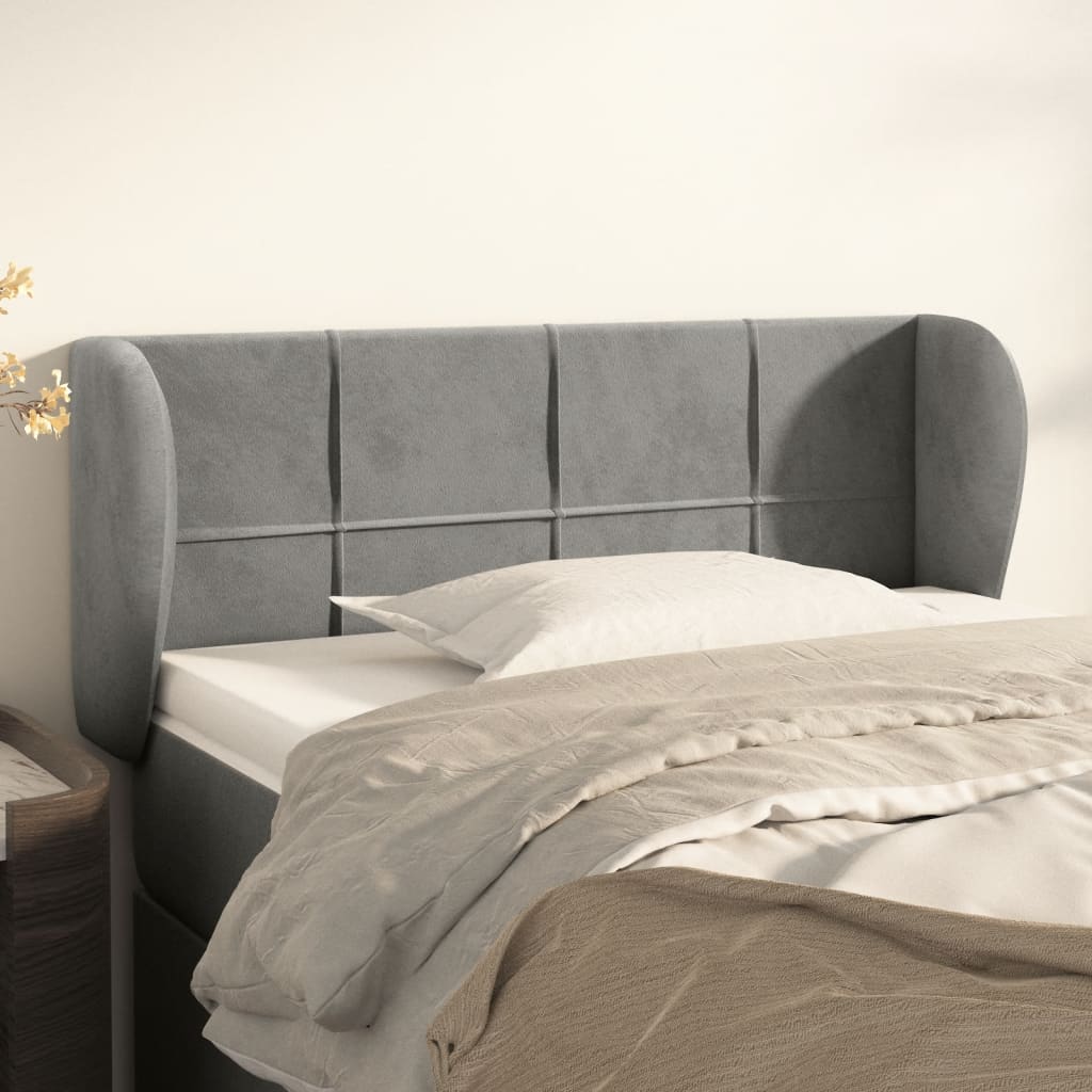 Kopfteil mit Ohren Dunkelblau 93x23x78/88 cm Samt
