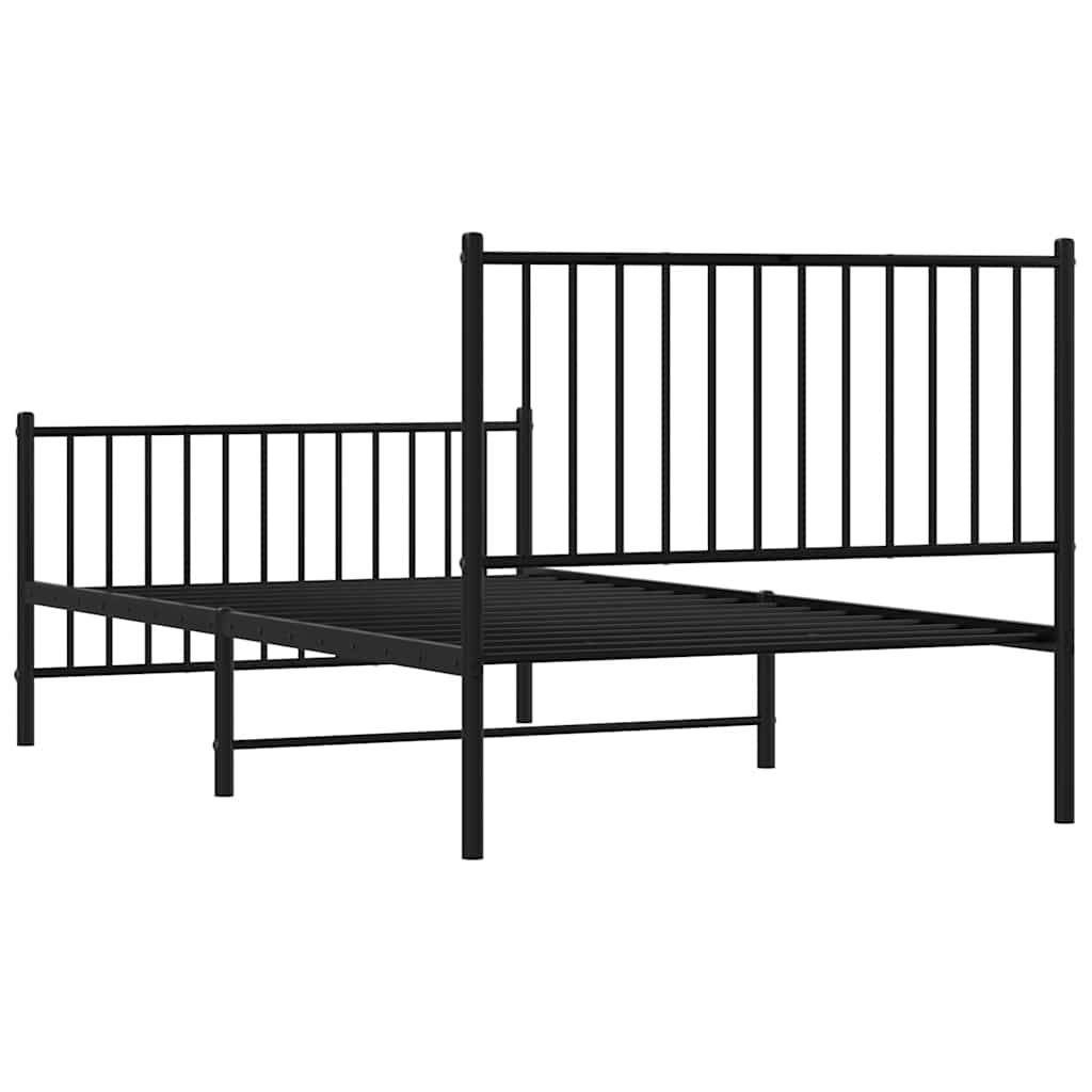 Bettgestell Metall Schwarz 75x190 cm