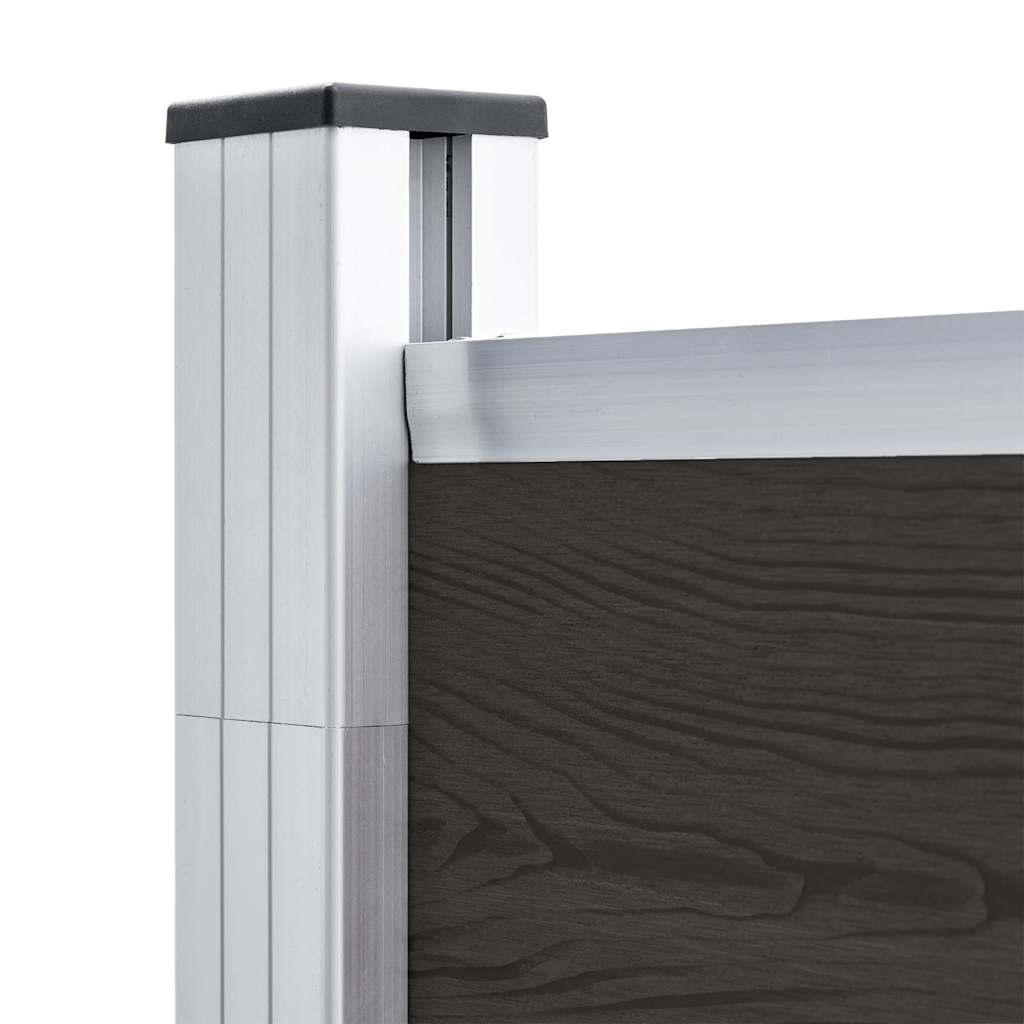 Zaunelement WPC 180x186 cm Schwarz