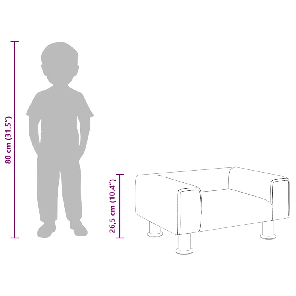 Kindersofa Blau 70x45x26,5 cm Samt