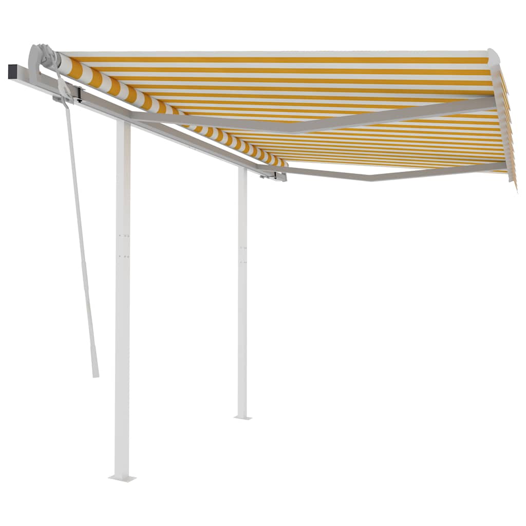 Markise Manuell Einziehbar mit Pfosten 3x2,5 m Creme
