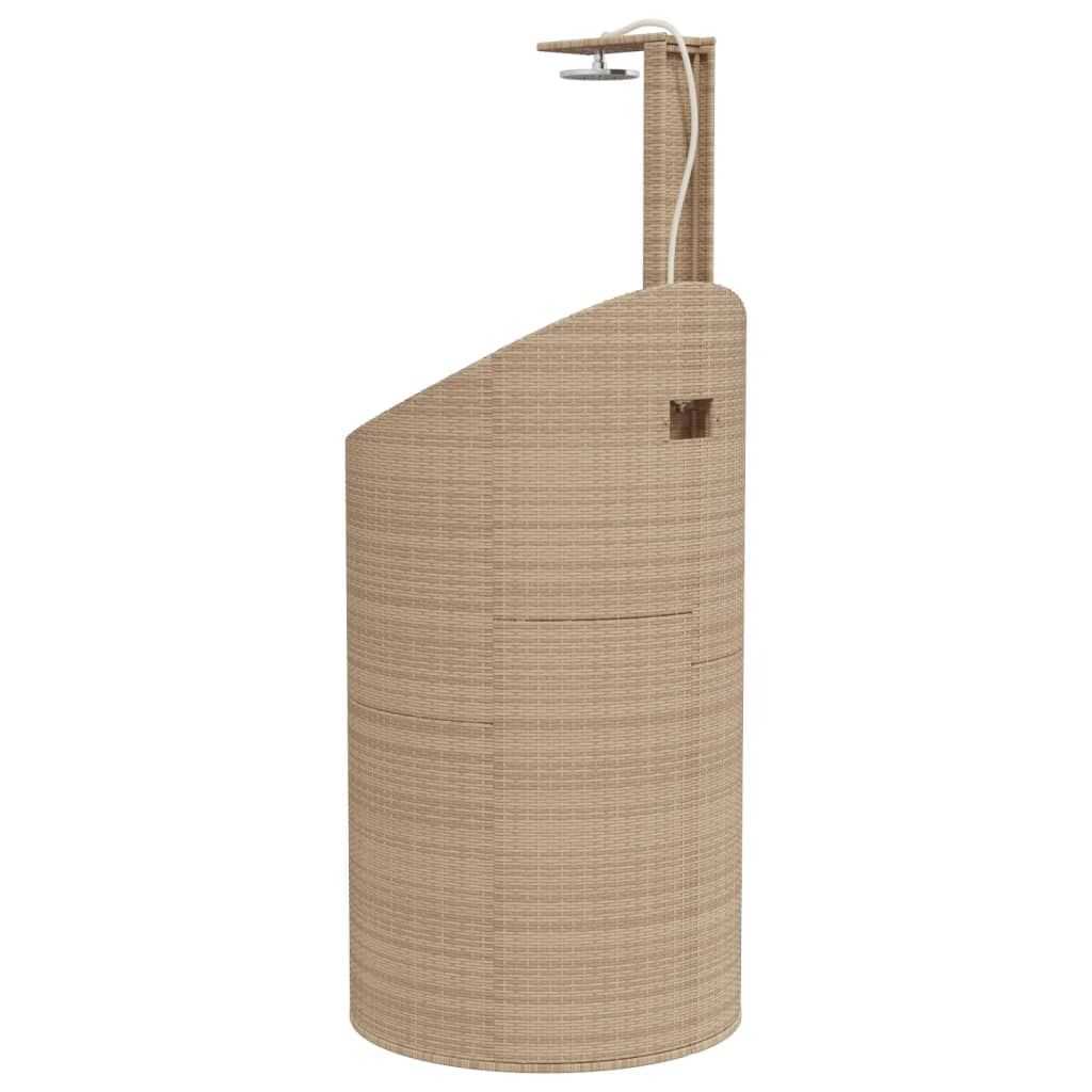 Gartendusche Grau 100x100x241,5 cm Poly Rattan Akazienholz