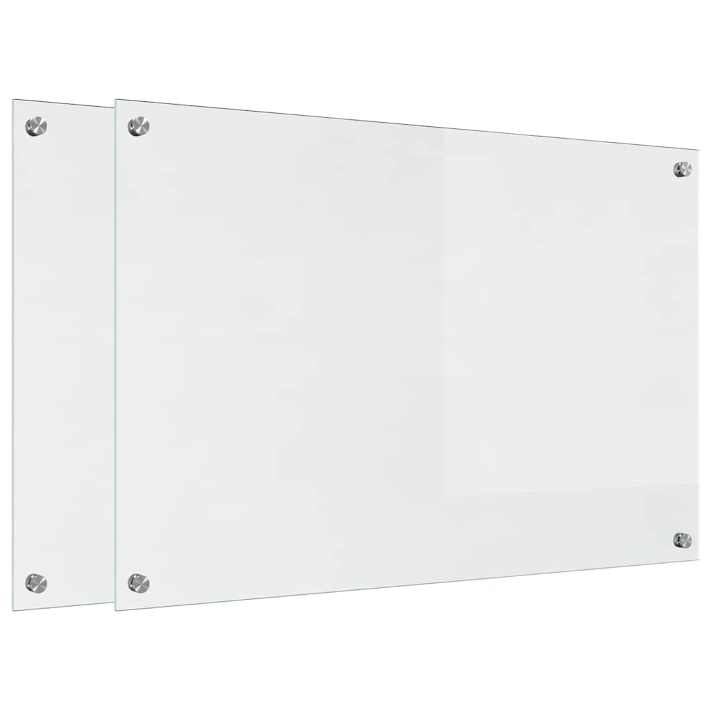 Küchenrückwand 2 pcs Weiß 70 x 40 cm Gehärtetes Glas