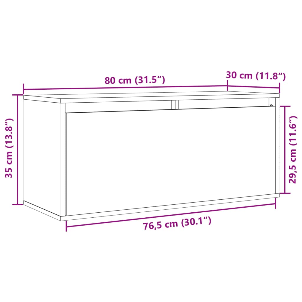 Wandschrank 80x30x35 cm Massivholz Kiefer
