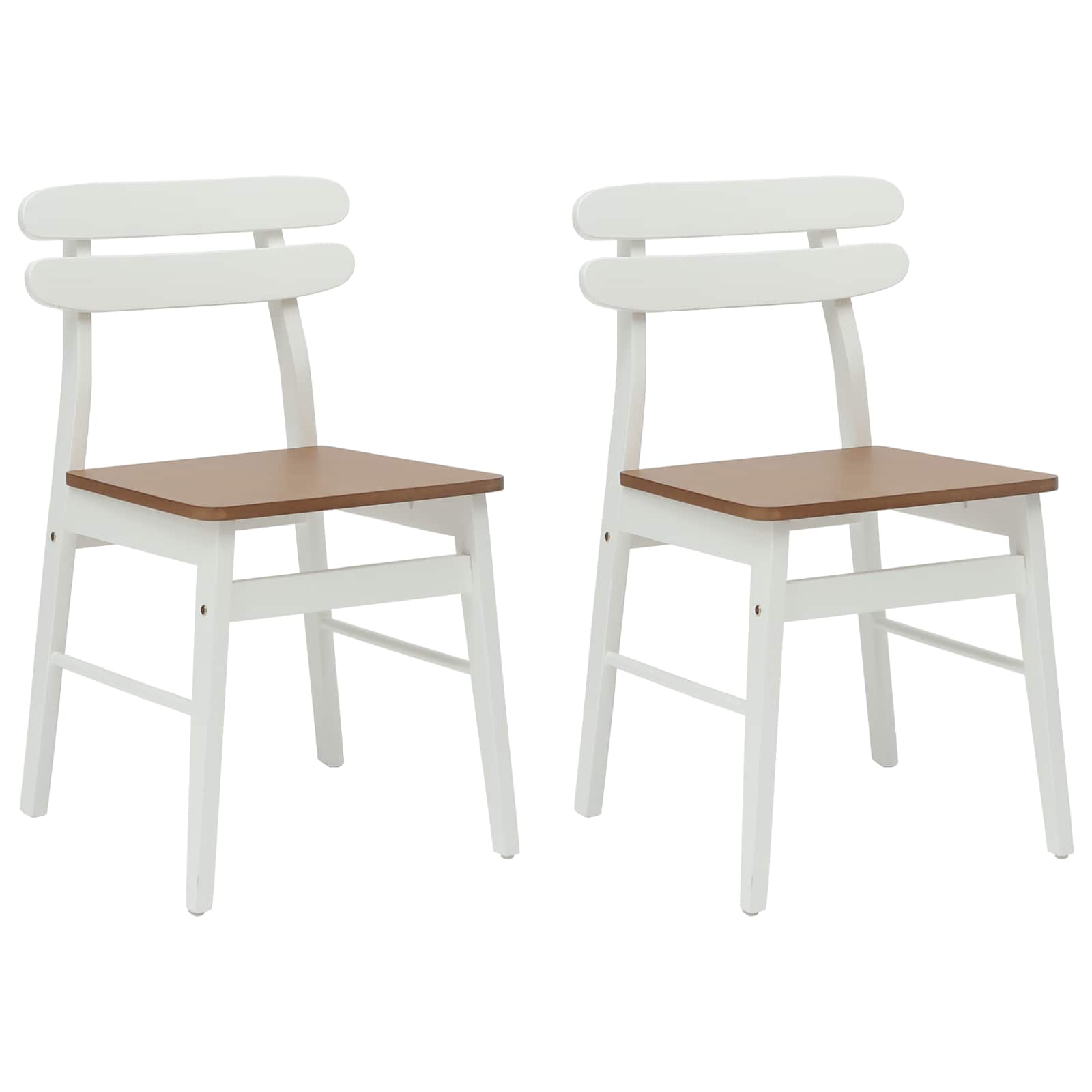 Esszimmerstuhl 2 pcs Hellbraun und hell Massives Gummiholz