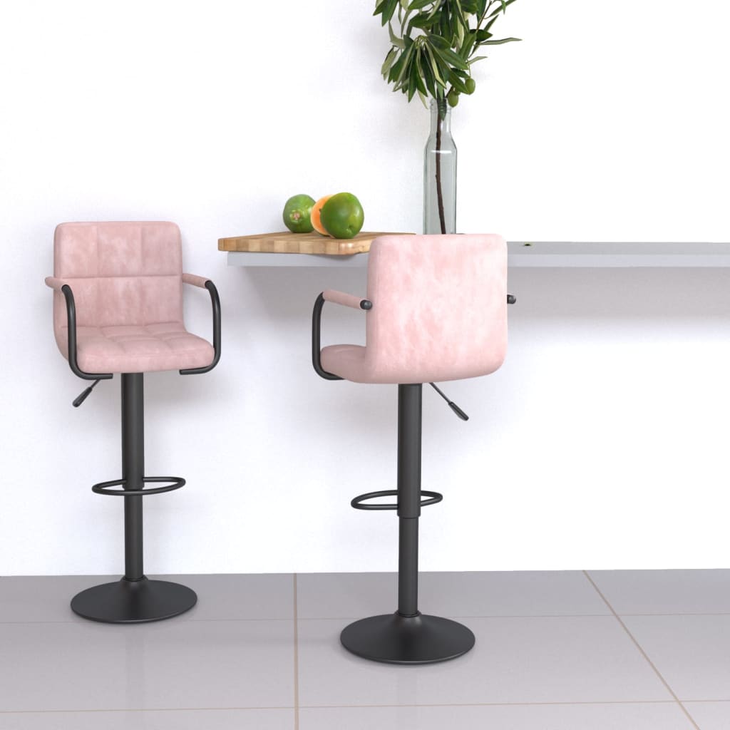 Barhocker 2 Stk. Blau Samt