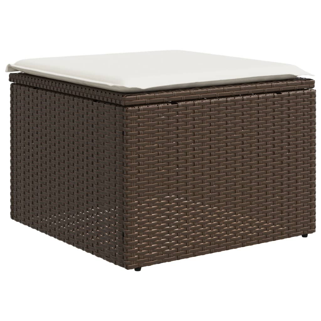5-tlg. Garten-Sofagarnitur mit Kissen Schwarz Poly Rattan
