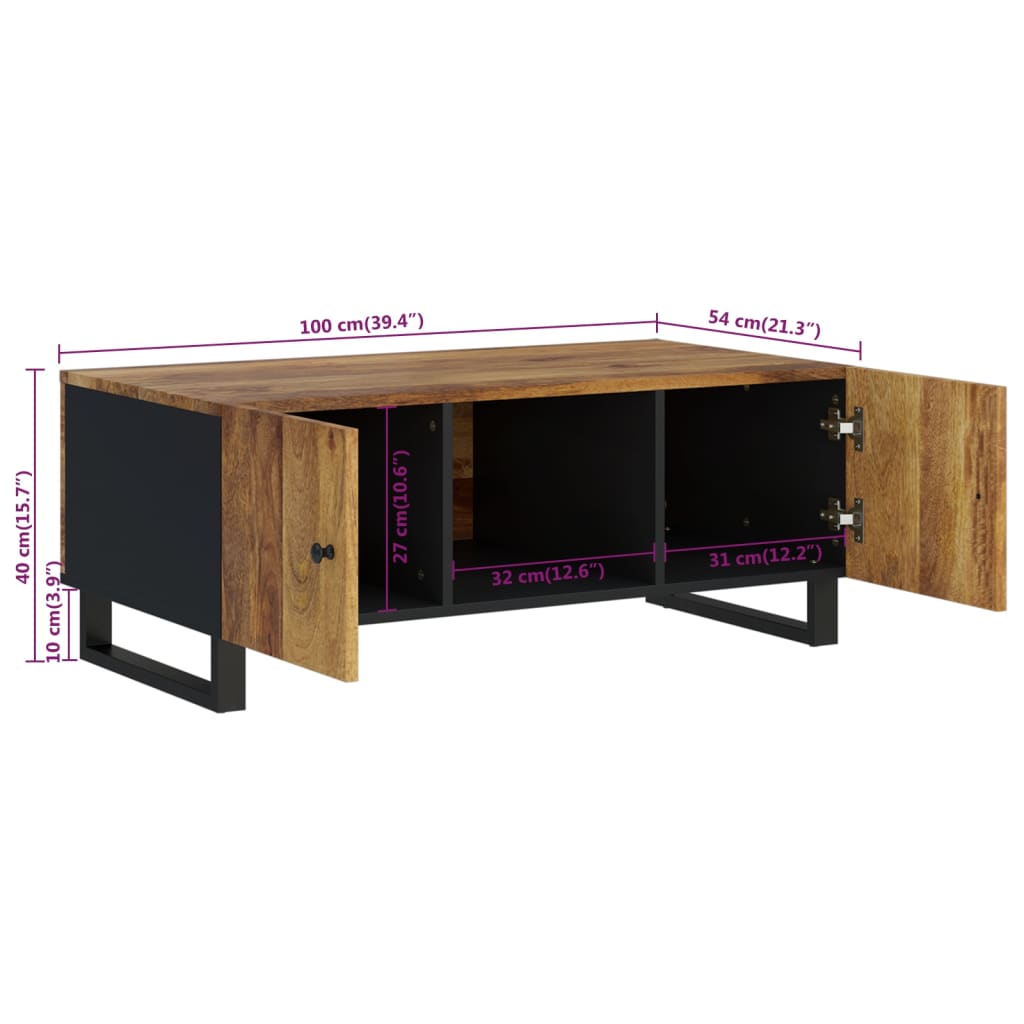Couchtisch 100x54x40 cm Altholz Massiv & Holzwerkstoff