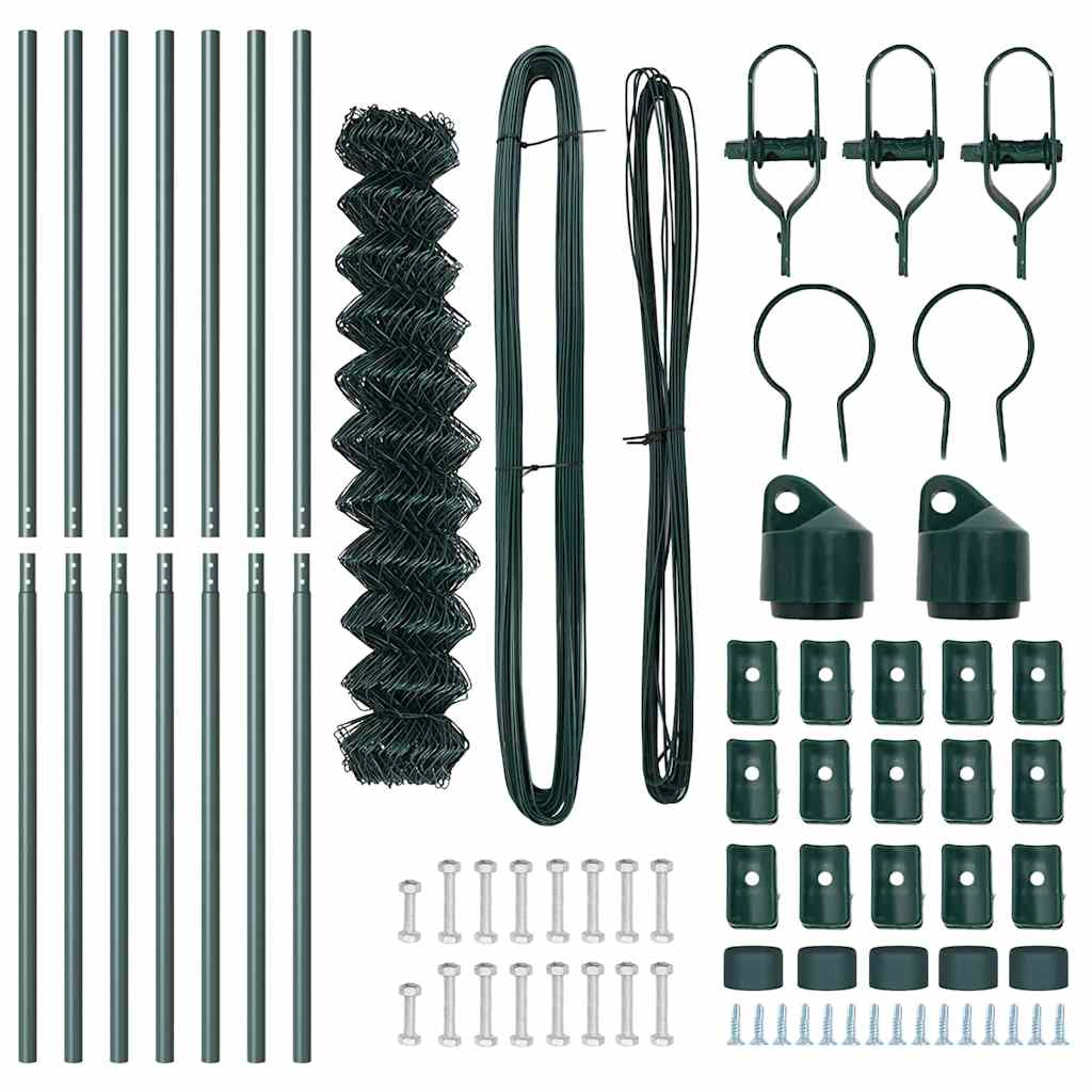 Outdoor Kettenglied-Zaun Erdfixierung 10 x 0,4 m Grün Netz