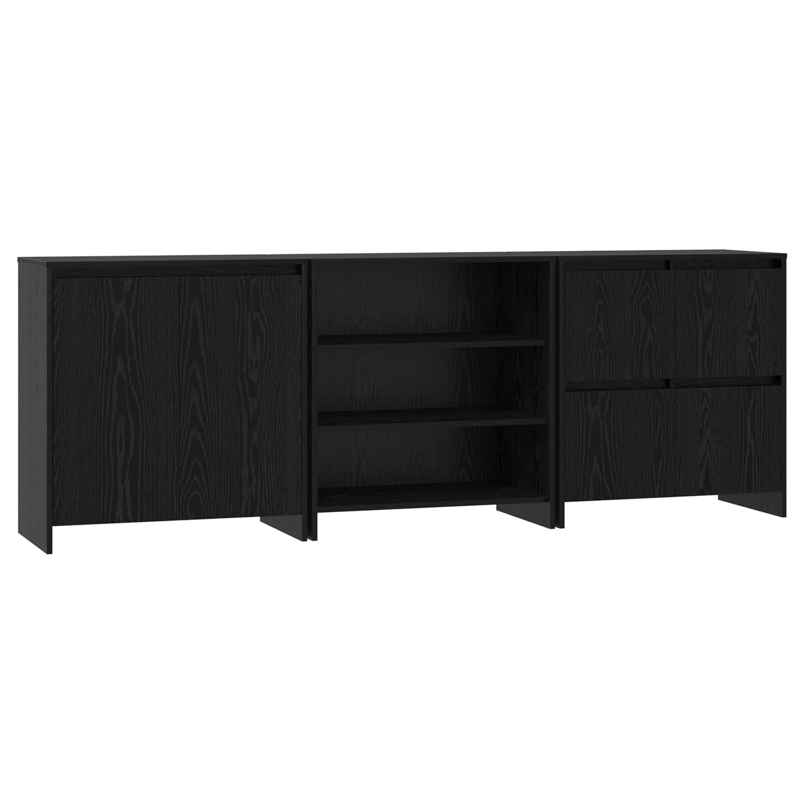 3-tlg. Sideboard Weiß Holzwerkstoff