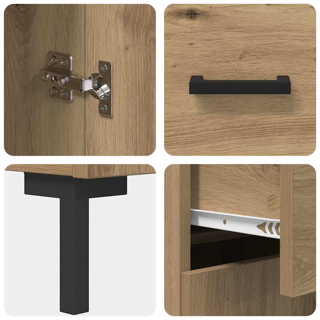 Highboard Hochglanz-Weiß 69,5x34x180 cm Holzwerkstoff