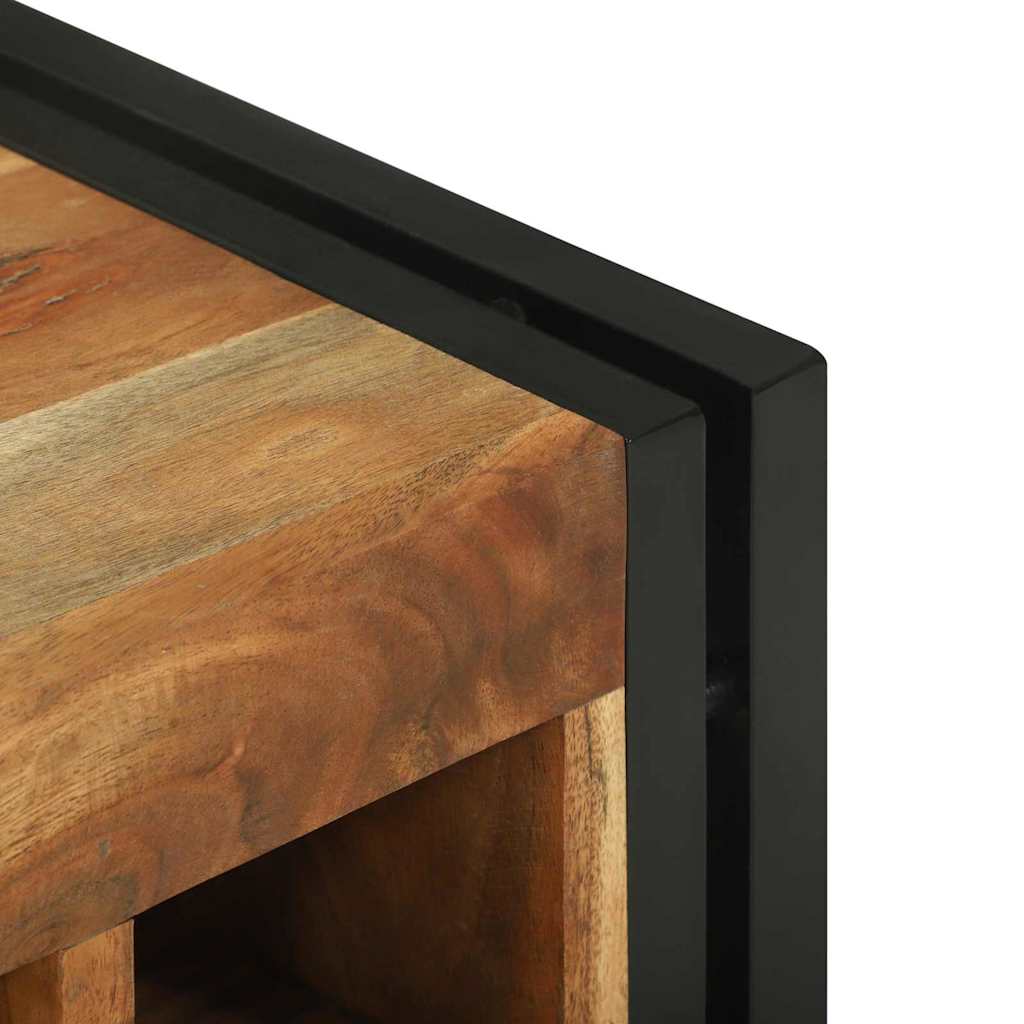 Weinregal Braun und Schwarz 35 x 35 x 39 cm Massivholz Mango