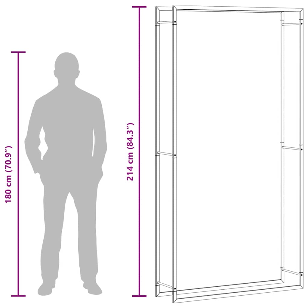 Brennholzregal 50x28x94 cm Edelstahl