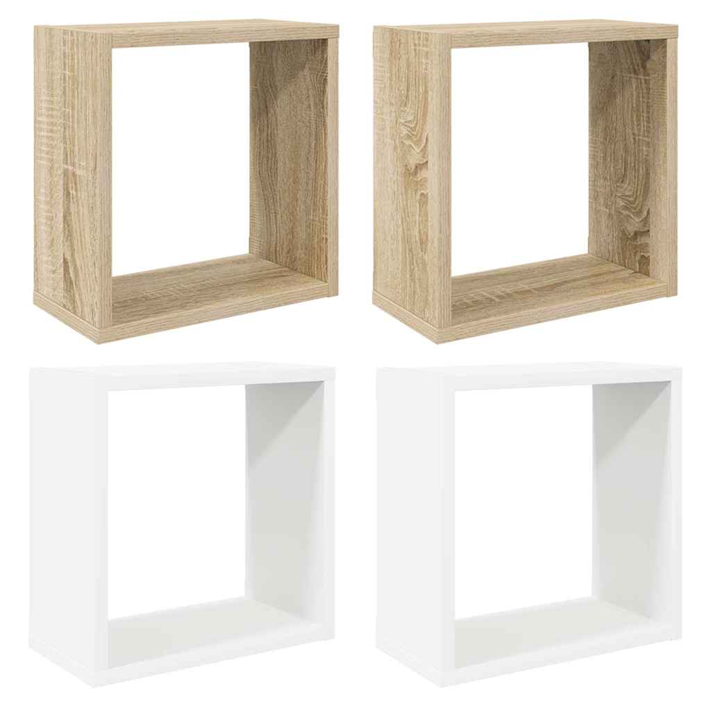 Würfelregale 2 Stk. Weiß 30x15x30 cm