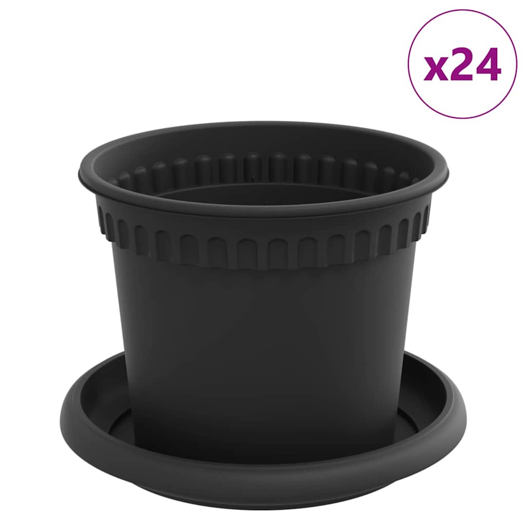 Blumentöpfe 6 pcs Ziegelrot Ø 12,5 x 10 cm Kunststoff