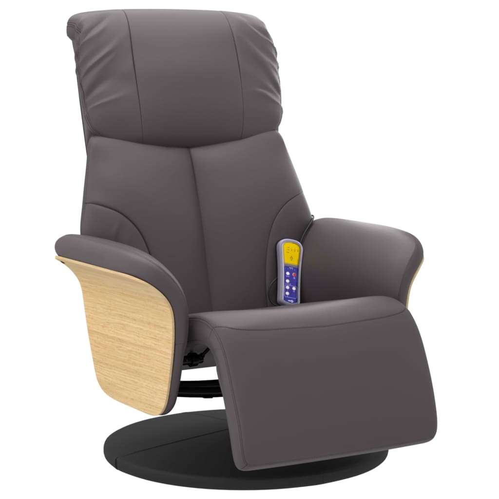 Massagesessel mit Fußteil Creme Kunstleder