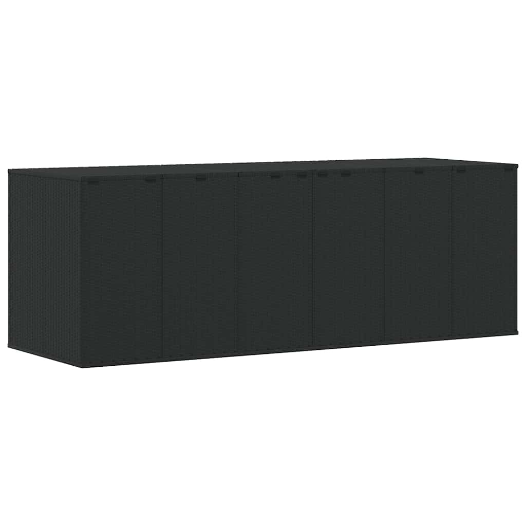 Garten-Kissenbox PE Rattan 100x49x103,5 cm Schwarz