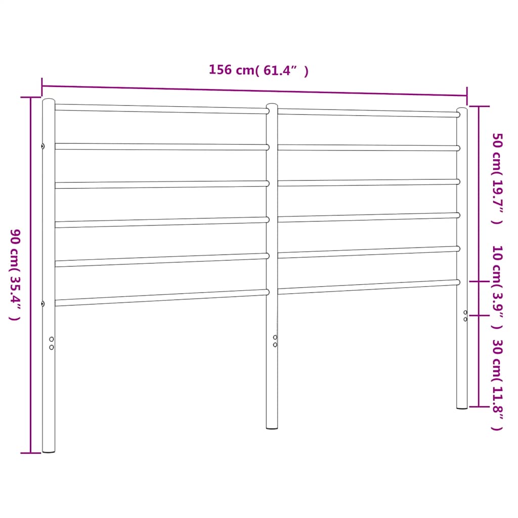 Ersatz-Kopfteil Metall Schwarz 80 cm
